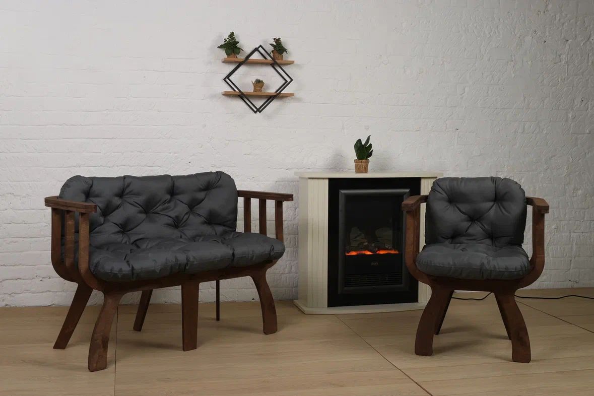 Комплект мебели Куб кресло и диван серый